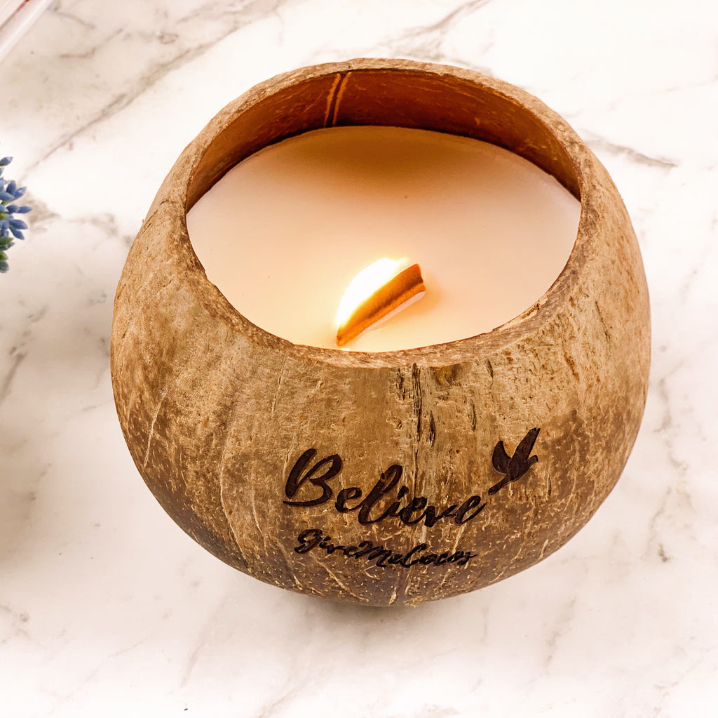 Soy Coconut Candle, Natural, Sustainable, Coconut Shell